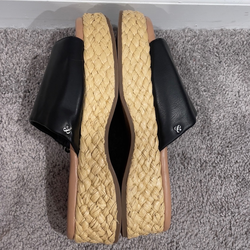 Sam & Libby Ingrid Espadrille Slide Platform Sandal, Black/Tan, Women's 9.5 NEW - Picture 9 of 13